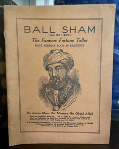 1917 PROPHECY BY BALL SHAM, FAMOUS JEWISH FORTUNE TELLER - MAIMONIDES DIVINATION