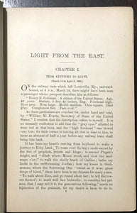 LIGHT FROM THE EAST - Coleman, 1899 HOLY LAND FREEMASONRY SYMBOLS HISTORY MASONS