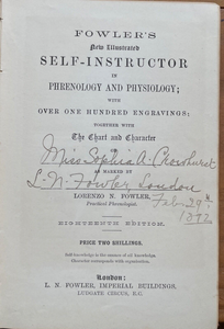 SIGNED - FOWLER'S SELF-INSTRUCTOR IN PHRENOLOGY - L.N. Fowler 1891 - OCCULT