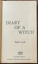 DIARY OF A WITCH - Sybil Leek, 1969 - WICCA WITCHCRAFT MAGICK DIVINATION