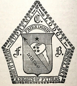 1890 PYTHIAN KNIGHTHOOD - SECRET SOCIETY FRATERNITY KNIGHTS OF PYTHIAS HONOR