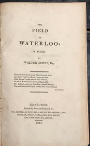 Sir Walter Scott, THE FIELD OF WATERLOO and HALIDON HILL ~ 1st/1st, 1815, 1822