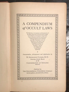R.S. CLYMER - A COMPENDIUM OF OCCULT LAWS 1st 1938, HERMETIC ALCHEMY ROSICRUCIAN
