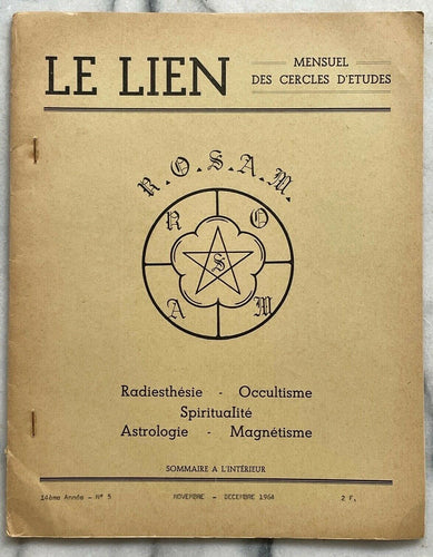 LE LIEN FRENCH OCCULT MAGAZINE - NOV-DEC 1964 - GNOSIS MEDITATION SELF SPIRIT