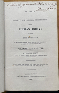IDENTITY AND RESURRECTION OF THE HUMAN BODY - 1837 - GOD EVIL SOUL RESURRECT