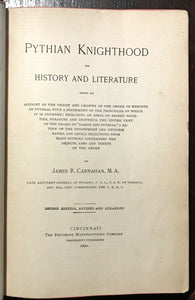 1890 PYTHIAN KNIGHTHOOD - SECRET SOCIETY FRATERNITY KNIGHTS OF PYTHIAS HONOR