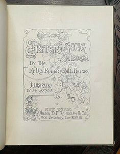 EASTER SONG - 1st 1886 - SACRED POETRY, HYMNS, ART NOUVEAU ILLUSTRATION