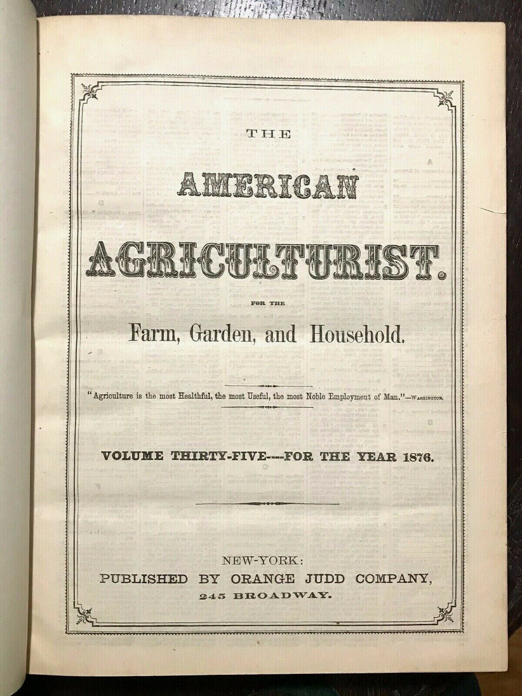 AMERICAN AGRICULTURIST FOR FARM, GARDEN, HOUSEHOLD - 24 Original Issues 1876-77