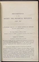 1901 - SOCIETY FOR PSYCHICAL RESEARCH - TRANCE, TELEPATHY, OCCULT - JAMES HYSLOP