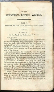 1805 NEW UNIVERSAL LETTER WRITER - COURTSHIP FINANCES CONDUCT LETTER TEMPLATES