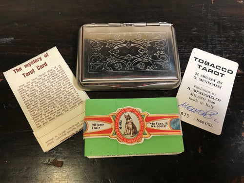 SIGNED - TOBACCO TAROT - Menegazzi, ITALY 1980 SEALED 975/1000 METAL CASE SCARCE