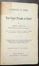 MIRACLE IN STONE OR THE GREAT PYRAMID OF EGYPT - Seiss, 1st 1877 ANCIENT OCCULT