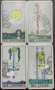 UNUSED 1960s Vintage SMITH-WAITE TAROT CARD DECK - UNIVERSITY BOOKS, PINK ANKHS