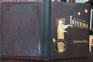 1880s DANTE'S INFERNO, Gustave Dore HELL SATAN DEVIL DAMNED - Full Leather LARGE