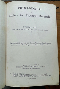 1911 SOCIETY FOR PSYCHICAL RESEARCH - OCCULT SPIRITS HYPNOTISM AUTOMATIC WRITING