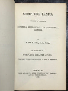 1866 - SCRIPTURE LANDS COMPLETE BIBLICAL ATLAS Kitto 1st/1st - 24 MAP ENGRAVINGS
