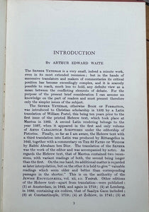 SEPHER YETZIRAH: BOOK OF FORMATION - Stenring & Waite, 1970 - QABBALISTIC MAGICK