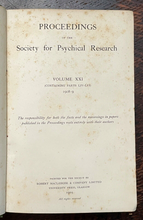 1908-09 SOCIETY FOR PSYCHICAL RESEARCH - OCCULT SPIRITS HYPNOTISM MIRACLES