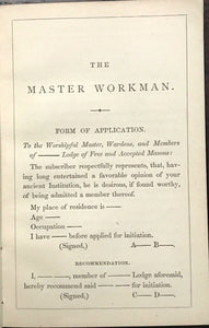 HALL'S MASTER WORKMAN & MASONIC MONITOR - Hall, 1st 1864 LEATHER FREEMASONRY