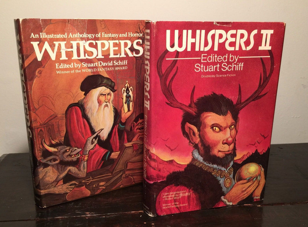 WHISPERS & WHISPERS II - Stuart David Schiff 1st Ed 1977, HC/DJ - 1979, SIGNED