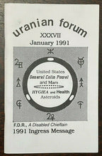 URANIAN FORUM MAGAZINE - Jan 1991 - ASTROLOGY CURRENT EVENTS DIVINATION PROPHECY