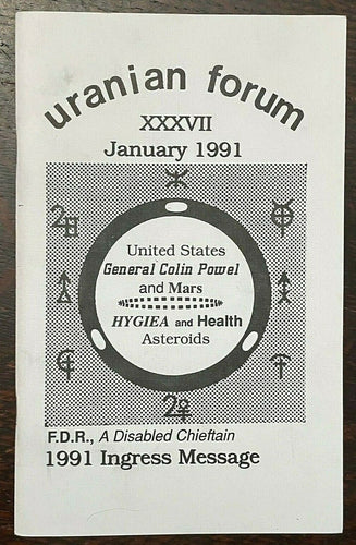 URANIAN FORUM MAGAZINE - Jan 1991 - ASTROLOGY CURRENT EVENTS DIVINATION PROPHECY