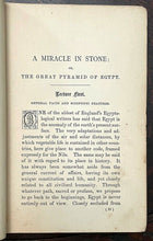 MIRACLE IN STONE OR THE GREAT PYRAMID OF EGYPT - Seiss, 1st 1877 ANCIENT OCCULT