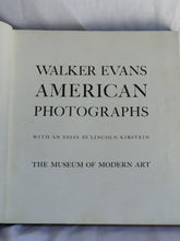 WALKER EVANS AMERICAN PHOTOGRAPHS, 1st/1st, MOMA Photography 1938 RARE Ltd Ed