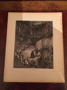 GUSTAVE DORE — RARE, Original FAIRY TALES RETOLD BY PERRAULT Wood Engraving 1870