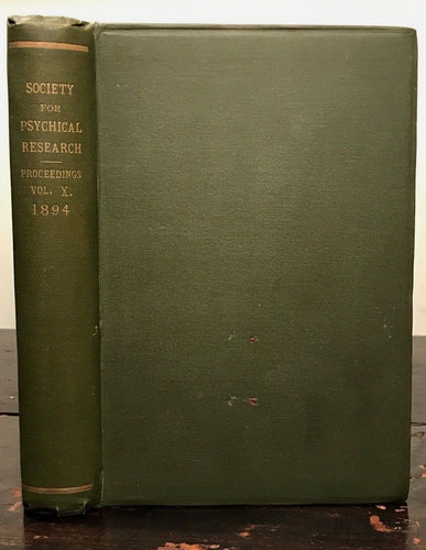 1894 - SOCIETY FOR PSYCHICAL RESEARCH - OCCULT SPIRITUALISM MAGIC GHOSTS PSYCHIC