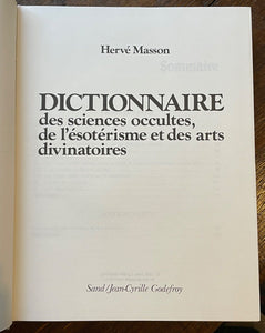 DICTIONARY OF OCCULT SCIENCES - Masson, 1984 - OCCULTISM, DIVINATORY ARTS