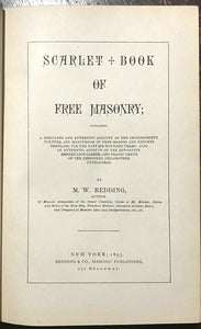 SCARLET BOOK OF FREEMASONRY - Redding, 1893 - KNIGHTS TEMPLAR MASONIC MARTYRS