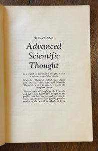 ADVANCED SCIENTIFIC THOUGHT - Sinnett, 1st 1930 - THEOSOPHY MEDITATION LESSONS