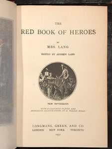 RED BOOK OF HEROES - Mrs Lang, Lang, Mills Illustrations - New Impression, 1931