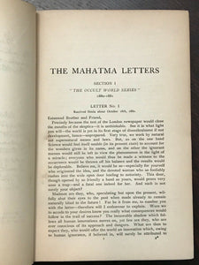 THE MAHATMA LETTERS - Barker, 1st 1924 THEOSOPHY THEOSOPHIST SPIRIT HIERARCHY