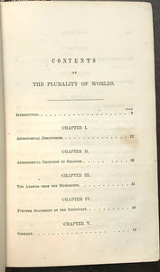 PLURALITY OF WORLDS - Hitchcock, 1st 1854 EXTRATERRESTRIAL LIFE PLANETS ALIENS