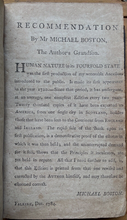 HUMAN NATURE IN ITS FOURFOLD STATE - Boston, 1794 - RELIGIOUS NATURE GRACE