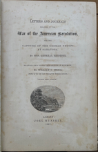 WAR OF THE AMERICAN REVOLUTION - General Riedesel, 1st 1867 - REVOLUTIONARY WAR