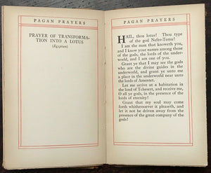 PAGAN PRAYERS - Marah Ellis Ryan, 1st 1913 NATIVE AMERICAN WORLD PRAYERS CHANTS