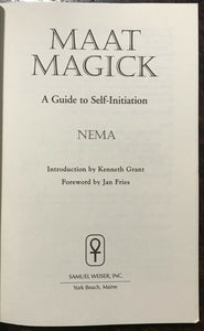 MAAT MAGICK - Nema, 1st Ed 1995 - SIGNED by Author - MAGIC OCCULT WITCHCRAFT