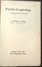 PSYCHO-GRAPHOLOGY - Bagger, 1st 1924 PSYCHIC READER OCCULT HANDWRITING MEDIUM