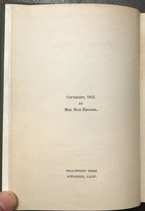 GLEANINGS OF A MYSTIC - Heindel, 1st 1922 - MYSTICISM SOUL ROSICRUCIAN MAGIC