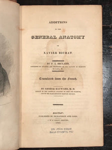 Additions to the General Anatomy of Xavier Bichat - Beclard - 1st Edition, 1823