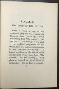 LUCULLUS: THE FOOD OF THE FUTURE - 1st 1926 - VEGETARIAN PLANT CONSCIOUSNESS