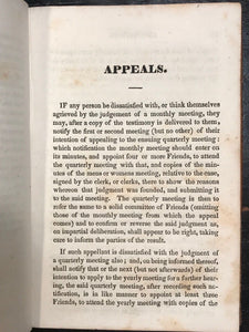 1838 QUAKERS - RULES OF DISCIPLINE OF THE YEARLY MEETING OF FRIENDS PHILADELPHIA