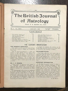 BRITISH JOURNAL OF ASTROLOGY - 11 Issues, 1938 - OCCULT DIVINATION HOROSCOPE