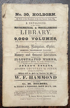 1860 LONDON AUCTION CATALOGUE - W.F. HAMMOND - BOOKS, LIBRARY