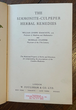 SIMMONITE-CULPEPER HERBAL REMEDIES - 1st 1957 - HERBALISM NATURAL MEDICINE CURES