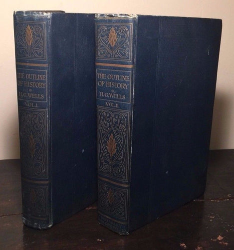 OUTLINE OF HISTORY, HG Wells, 1st Waverley Limited Edition, 2 Vol Set 1920 RARE