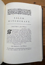 RECORDS OF SALEM WITCHCRAFT - 1969 - WITCHES PERSECUTION WITCH TRIALS TESTIMONY